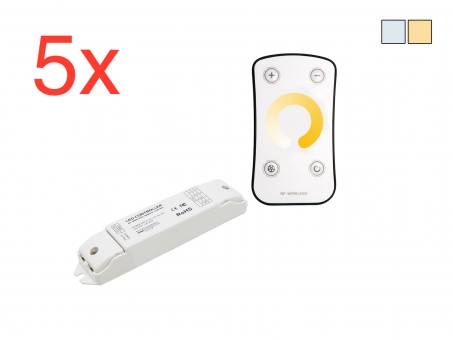 Aktionsware: 5x Easylight Funk Set CCT: 12/24Vdc 2x3A 