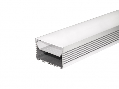 LED Alu U-Profil 116mm silber mit Abdeckung 2,0m opalweiß opalweiß | 2,0m