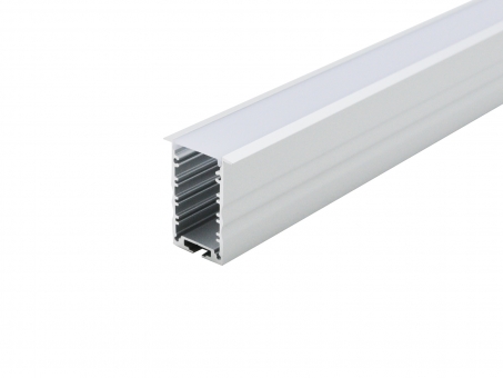 LED Alu T-Profil High 30mm silber mit Abdeckung 2m 