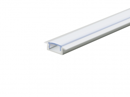 PREMIUM Alu T-Profil SL7mm silber mit Abdeckung 2m transparent transparent | 2,0m