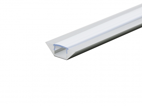 Alu Eckprofil flache Ecke silber mit Abdeckung 2,0m transparent transparent | 2,0m