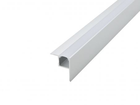 LED Profil für Deckeneinbau silber mit Abdeckung opalweiß 2,0m opalweiß | 2,0m