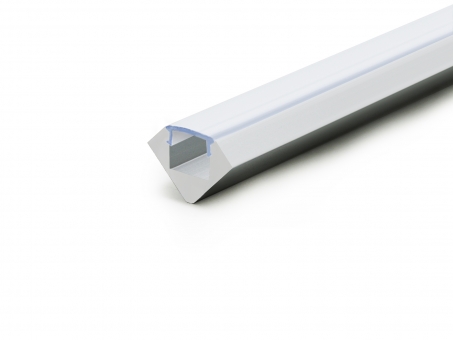 LED AluProfil 45-Grad silber mit Abdeck 2,0m opalweiß opalweiß | 2,0m