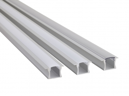 PREMIUM Alu T-Profil SL15mm silber mit Abdeckung 2m transparent transparent | 2,0m