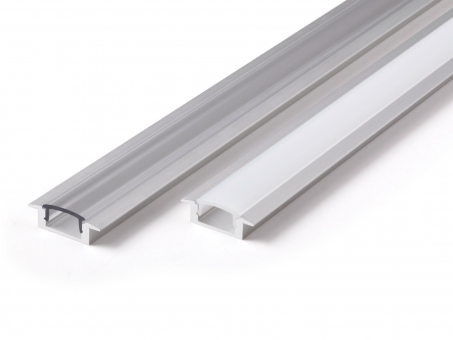 PREMIUM LED Alu T-Profil SL7mm silber mit Abdeckung 2m 