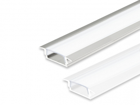 LED Alu T-Profil AL-PU9 Slim 6mm mit opalw. Ab. 2,0m weiß RAL9010 weiß RAL9010