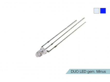 DUO LED blau/weiß LEDs 3mm ultrahell gemeinsamer MINUSPOL 