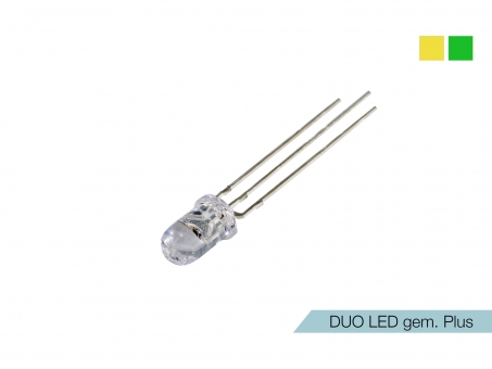 DUO LED gelb/grün LEDs 5mm ultrahell gemeinsamer PLUSPOL 