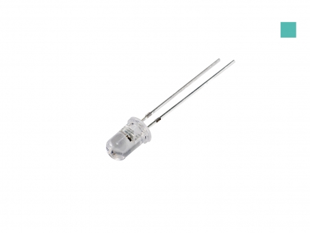 LED 5mm türkis-grün klar ca. 11.000mcd max. Abstrahlwinkel ca.15° 