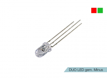 DUO LED rot/grün LEDs 5mm ultrahell gemeinsamer MINUSPOL 