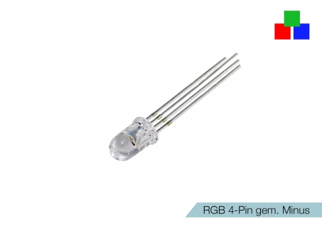 LED 5mm RGB klar 4-Pin gemeinsamer Minuspol 