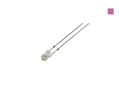 LED 3mm UV 420nm Schwarzlicht ca. 20mW/sr Abstrahlwinkel ca. 25° 