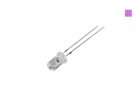 LED 5mm UV klar 420nm, 20mW/sr max. Abstrahlwinkel ca. 20° 