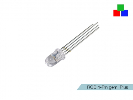 LED 5mm RGB klar 4-Pin gemeinsamer Pluspol 