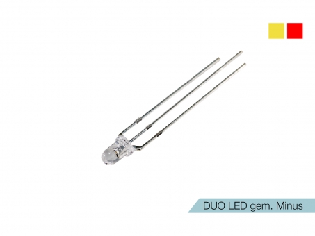 DUO LED gelb/rot LEDs 3mm ultrahell gemeinsamer MINUSPOL 