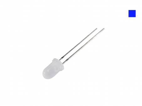 LED 5mm blau diffus ca. 900mcd max. - breiter Abstrahlwinkel 