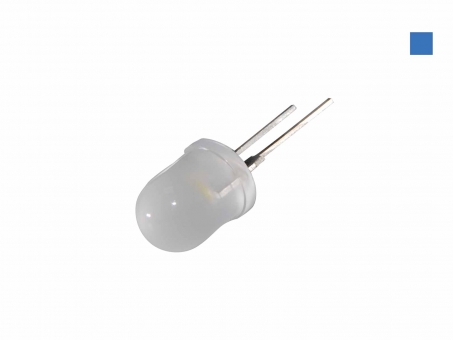 LED 10mm blau diffus 4 Lumen max. breiter Abstrahlwinkel 