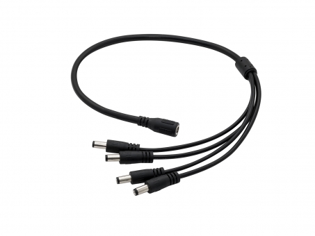 4-fach DC-Verteiler 4x DC-Stecker mit 2m Leitung / offen schwarz