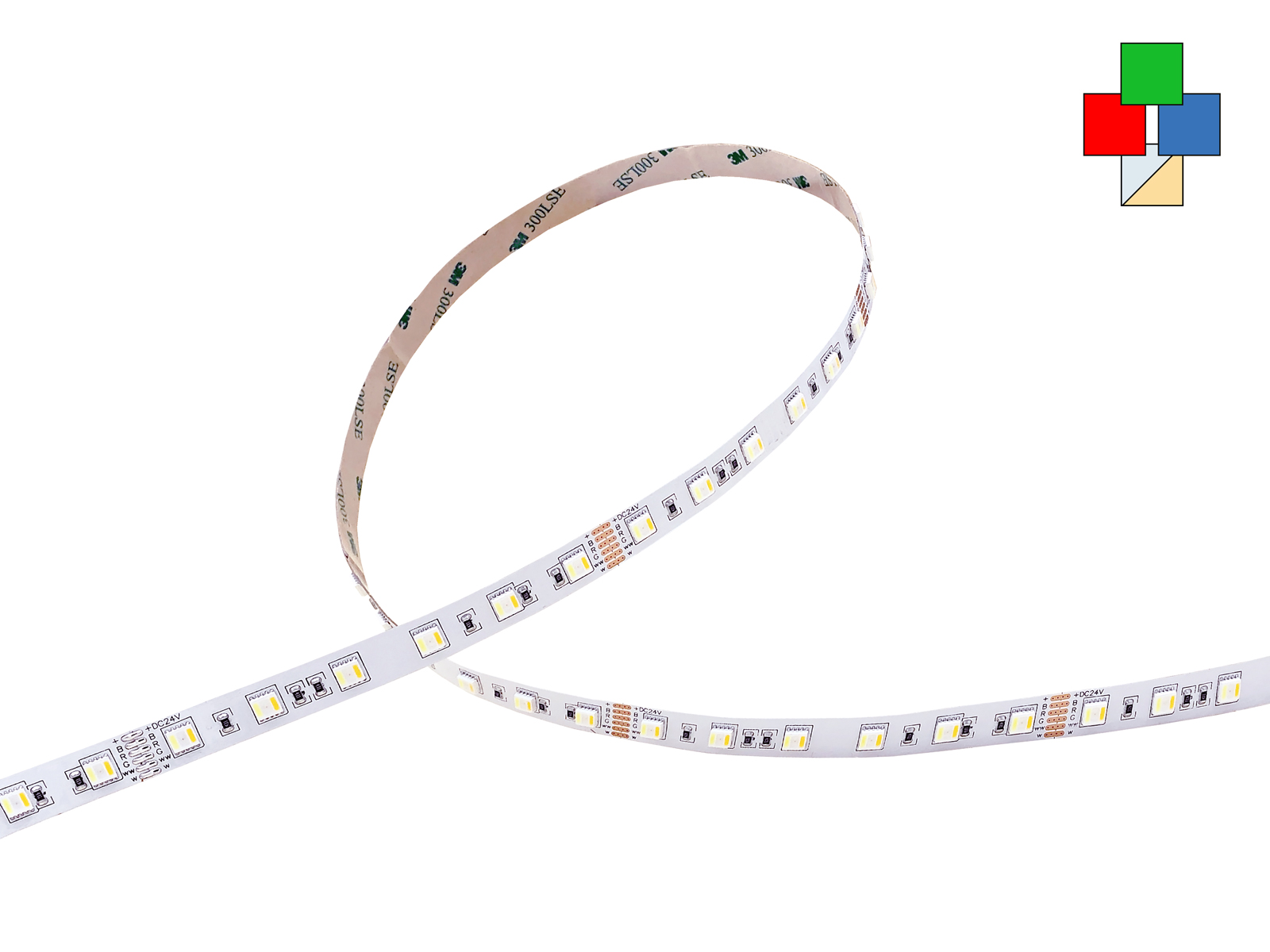 LED Stripe RGB-CCT 24Vdc 19W/m 1.300lm/m 60LEDs/m 5-Kanal 1m kaufen | PUR- LED