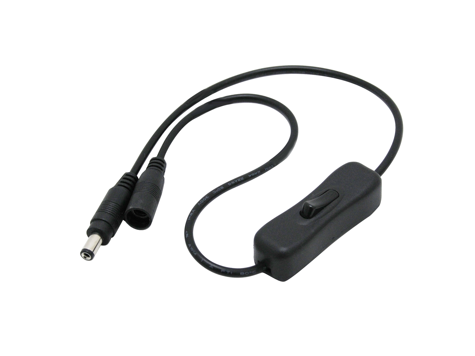 Kabel mit Schalter DC Stecker / DC Buchse schwarz 5,5/2,1mm kaufen